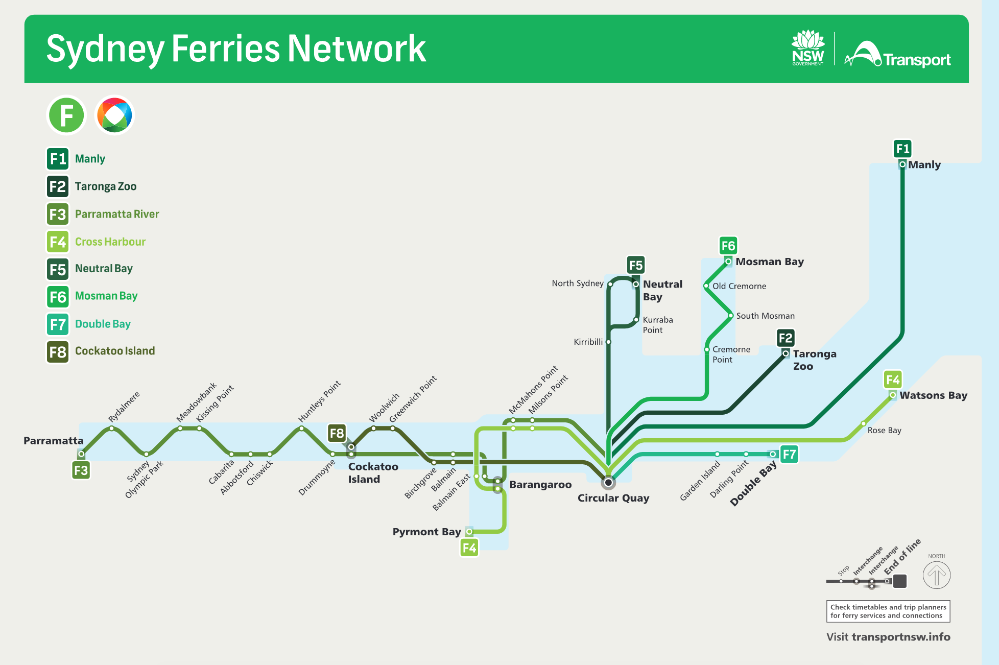 Sydney ferry map – Writer on Deck